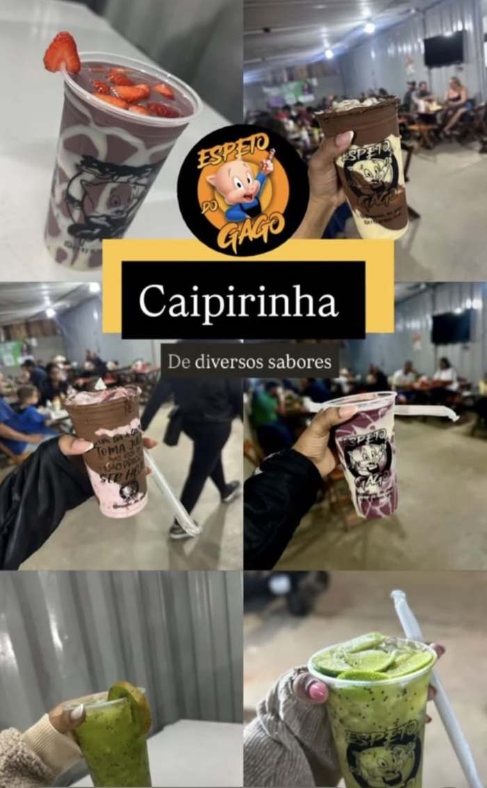 Caipirinhas de morango, chocolate, maracujá e kiwi no Espeto do Gago